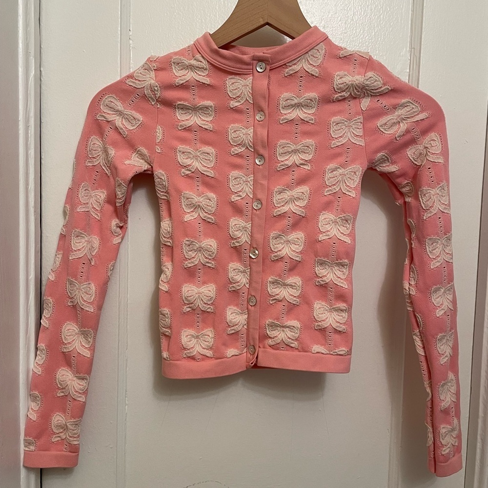 NEW Urban Outfitters|Out From Under Jacquard Seamless Knit Cardigan in Pink Xs/S - Picture 4 of 7